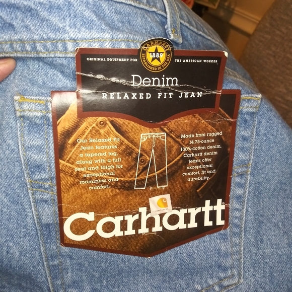 Carhartt 46 x 30 Relaxed Fit 100% Cotton Lighter Wash Jeans - Picture 8 of 12